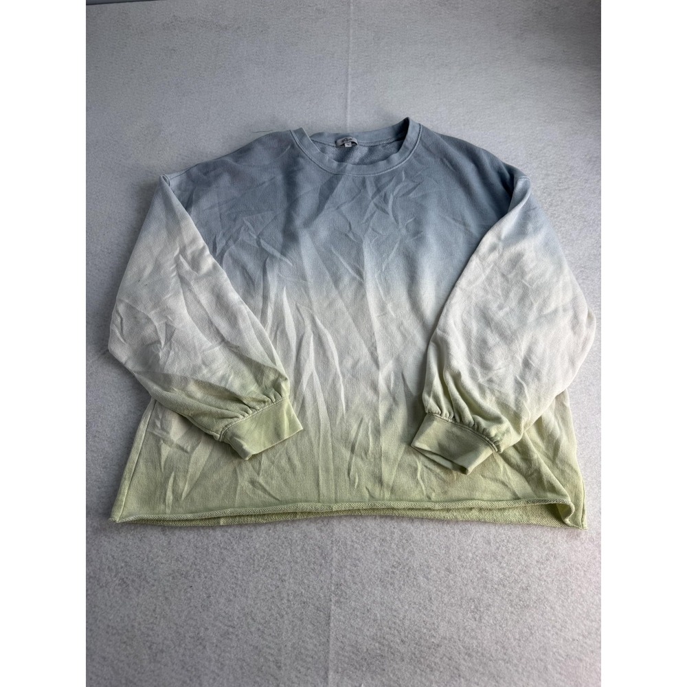 Rails Sweatshirt Womens Large Multicolor Dip Dye Ombre Terry Crewneck Pullover